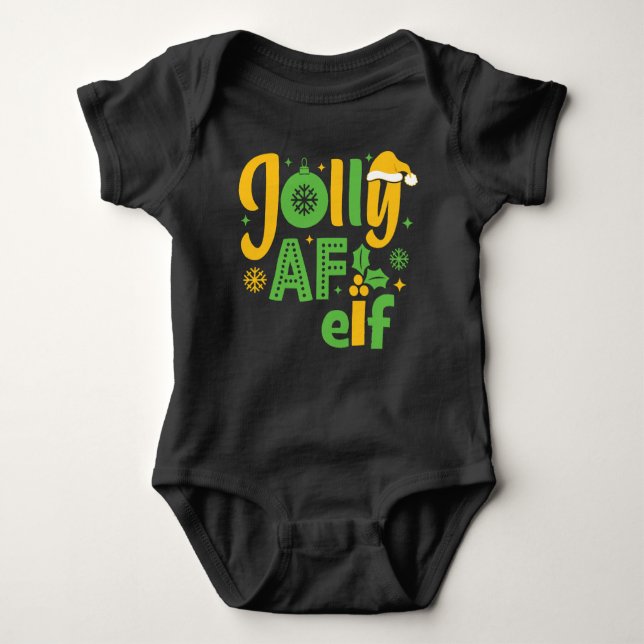 Jolly AF Elf Baby Strampler (Vorderseite)