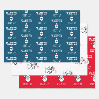 Jolly AF Funny Christmas Set Wrapping Paper Sheets Geschenkpapier Set