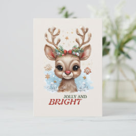 Jolly and Bright Christmas Grußkarte Karte