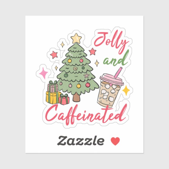 Jolly and Caffeinated Holiday Stickers (Feuille)