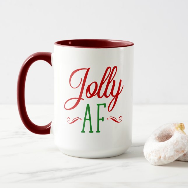 Jolly As F*** Funny Christmas Spirits Geschenk Tasse (Mit Donut)