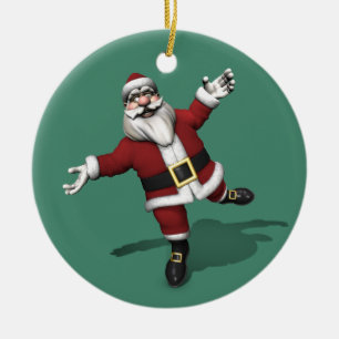 Jolly Ballet Dancer Santa Claus Keramikornament