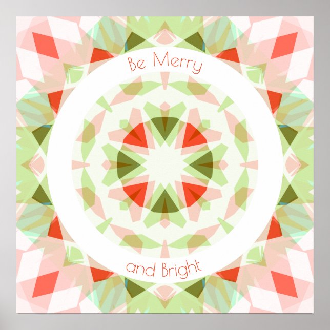 Jolly Be Merry und Bright Red Green Weihnachtsster Poster (Vorne)