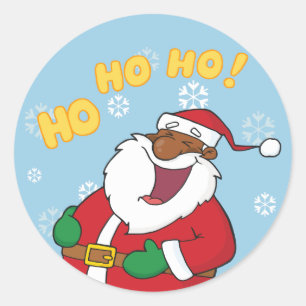 Jolly Black Saint Nicholas Runder Aufkleber