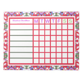 Jolly Cheerful Christmas Weekly Reminder Planner Notizblock