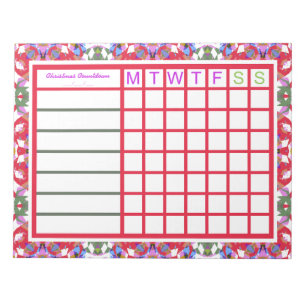 Jolly Cheerful Christmas Weekly Reminder Planner Notizblock