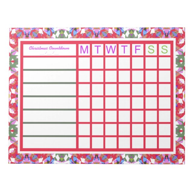 Jolly Cheerful Christmas Weekly Reminder Planner Notizblock (Vorderseite)