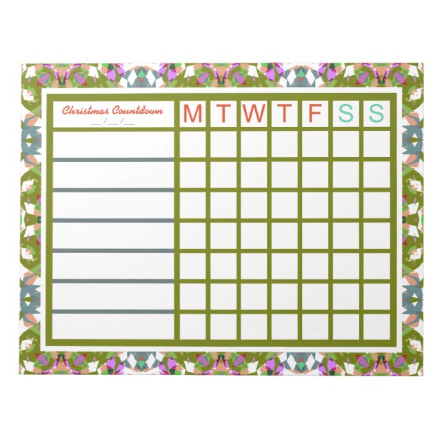 Jolly Cheerful Christmas Weekly Reminder Planner Notizblock (Vorderseite)