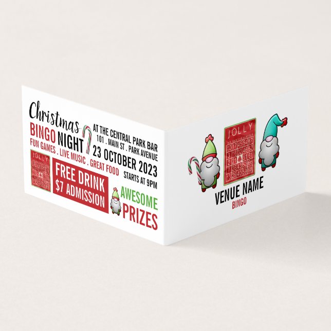 Jolly Christmas, Bingo Manager im Detail Visitenkarten (Vorderseite)