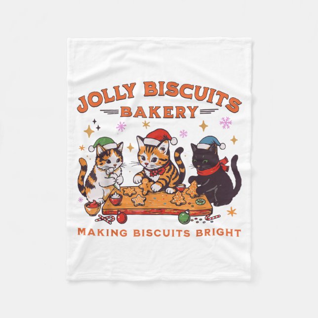 Jolly Christmas Biscuits Bakery Baking Crew Xmas C Fleecedecke (Vorderseite)