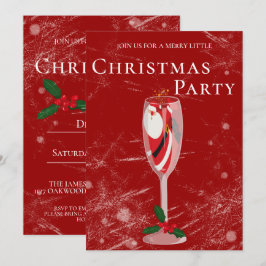 Jolly Christmas Cheers mit Santa Champagne Einladung
