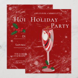 Jolly Christmas Cheers Santa champagne Holiday Einladung