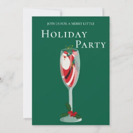 Jolly Christmas Cheers Santa champagne Holiday Einladung