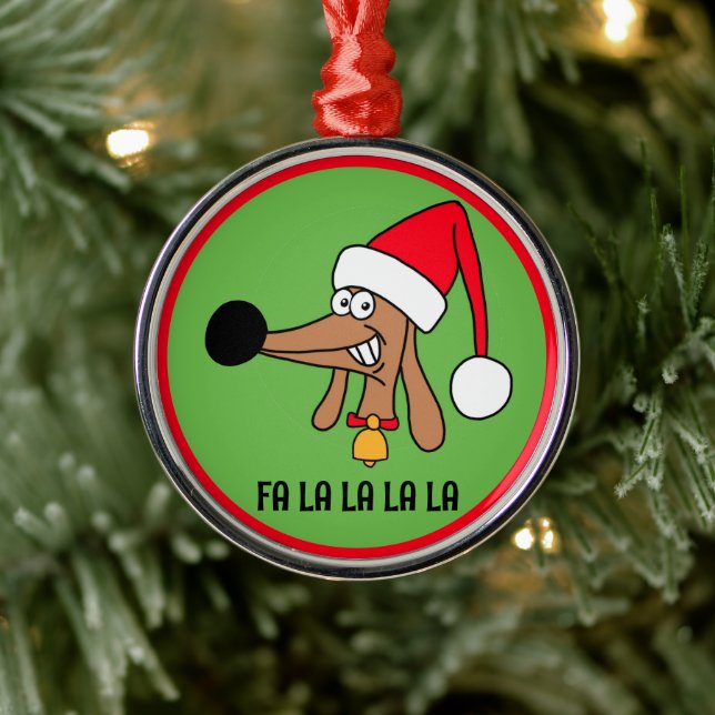 Jolly Christmas Dackel Ornament Aus Metall (Baum)
