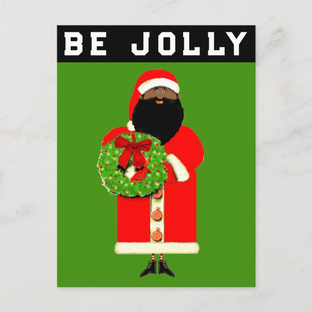 Jolly Christmas Feiertagspostkarte (Vorderseite)