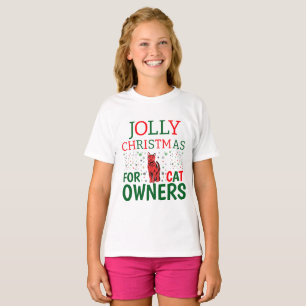 Jolly Christmas für Katzenbesitzer Personalisiert  T-Shirt