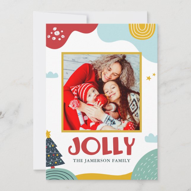 Jolly Christmas Grußkarte Feiertagskarte (Vorderseite)