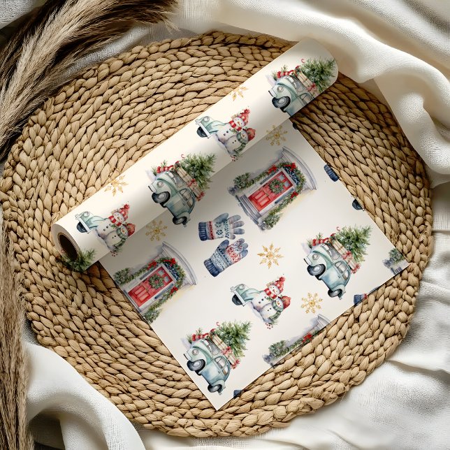 Jolly Christmas Magic Wrapping Paper | Geschenkwra Geschenkpapier (Jolly Christmas Magic festive wrapping paper - classic holiday gift wrap with merry charm)