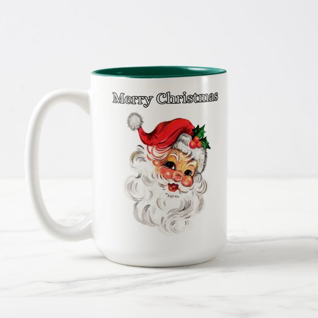 Jolly Christmas Père Noël Mug à deux tons (Gauche)
