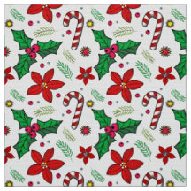 Jolly Christmas Poinsettia Holly tissu Sucre de ca