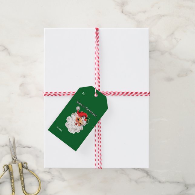 Jolly Christmas Santa Geschenkanhänger (Mit Garn)