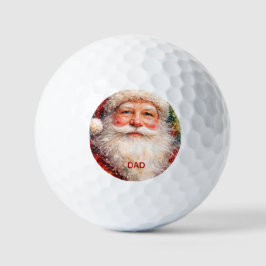 Jolly Christmas Santa Portrait Golfball