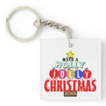 Jolly Christmas Tree Ornaments Monogram