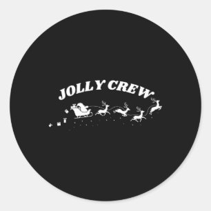 Jolly Crew Funny Christmas Shirt Rentiers Sleigh Runder Aufkleber