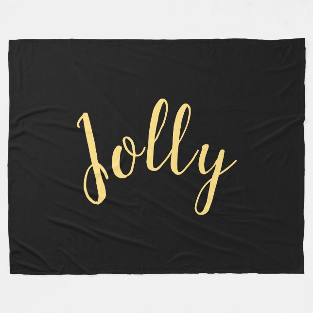 JOLLY Elegant Modernes Skripttext Schwarzer Hinter Fleecedecke (Vorderseite (Horizontal))