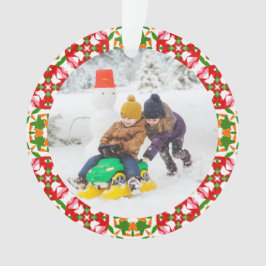 Jolly Festive Red Christmas Foto Picture Frame Ornament