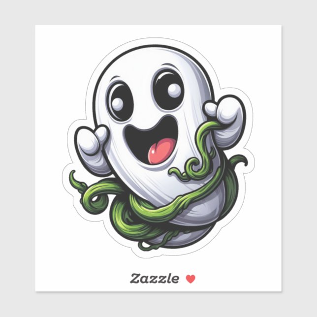 Jolly Ghost - Cartoon Style Aufkleber (Blatt)