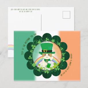 Jolly Ginger Tabby Irish Cheer Postkarte