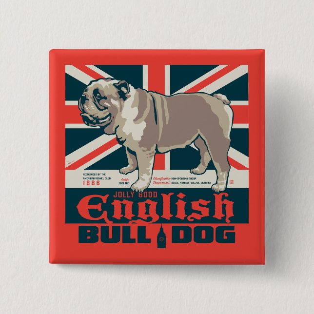 Jolly Good English Bulldog Button (Vorderseite)