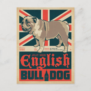 Jolly Good English Bulldog Feiertagspostkarte