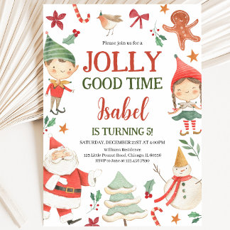 Jolly Good Time Elves Birthday Einladung