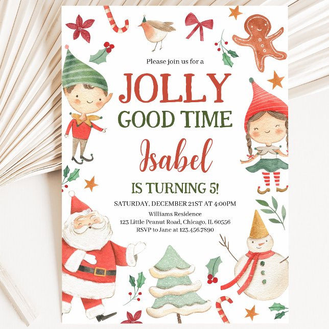 Jolly Good Time Elves Birthday Einladung (Von Creator hochgeladen)
