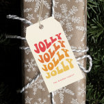 Jolly Groovy Wavy Colorful Christmas Geschenkanhänger<br><div class="desc">Jolly Jolly Jolly Jolly Weihnachtstag: ein Retro-Design,  mit einer wavy Vintagen Typografie und einer farbenfrohen Palette.</div>