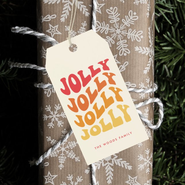 Jolly Groovy Wavy Colorful Christmas Geschenkanhänger (Von Creator hochgeladen)