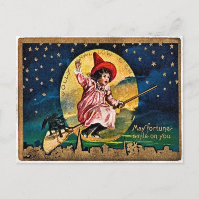 Jolly Hallowe'en Postcard Feiertagspostkarte (Vorderseite)