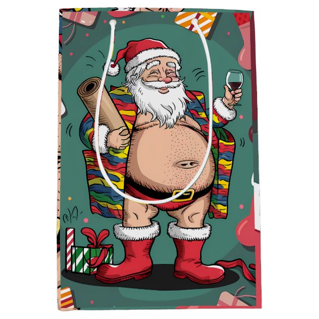 Jolly Happy Father Christmas Mittlere Geschenktüte (Vorderseite)