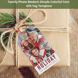 Jolly Holiday Family Foto Weihnachten Geschenkanhänger