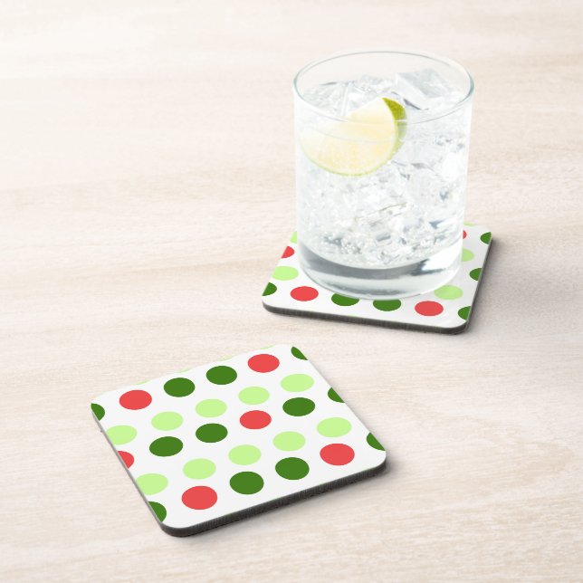 Jolly Holiday Polka Dots Getränkeuntersetzer (Rechte Seite)