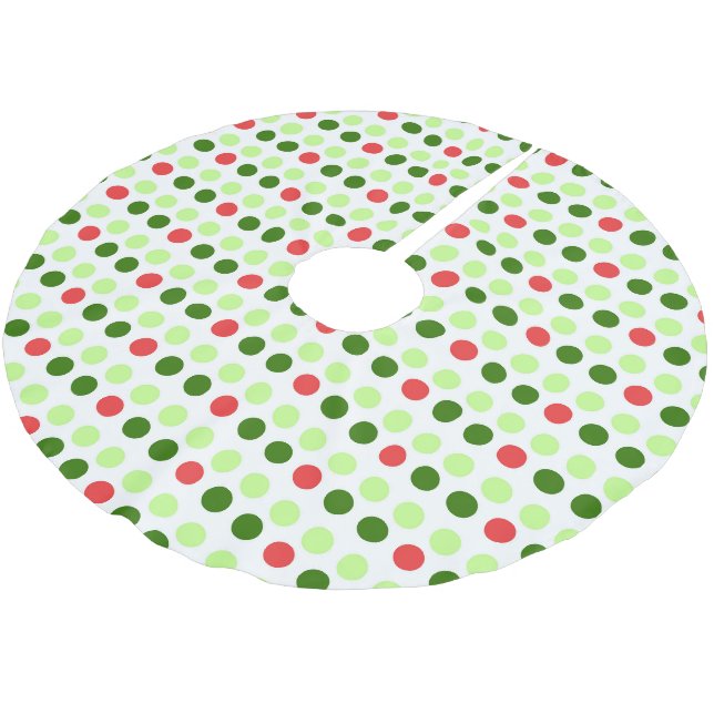 Jolly Holiday Polka Dots Polyester Weihnachtsbaumdecke (Schrägansicht)