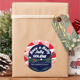 Jolly Holiday Weihnachts-Weihnachtsmannmütze Runder Aufkleber