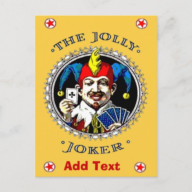 Jolly Jester Card, Text hinzufügen Feiertagspostkarte (Vorderseite)