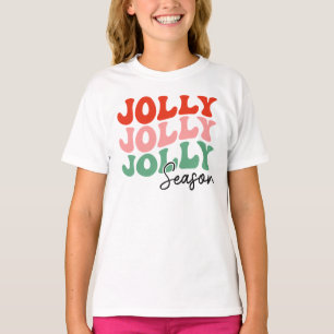 Jolly Jolly Jolly Season Retro Holiday Typografie T-Shirt