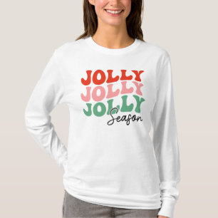 Jolly Jolly Jolly Season Retro Holiday Typografie T-Shirt
