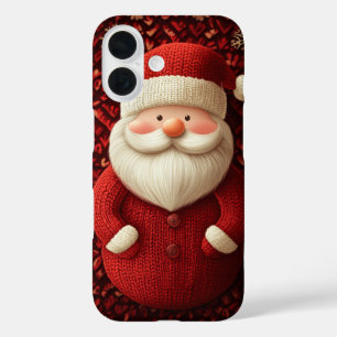 Jolly Knitted Santa Claus Red Sweater Weihnachten iPhone 16 Hülle