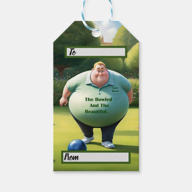 Jolly Lawn Bowler Man, Geschenkanhänger (Vorderseite)