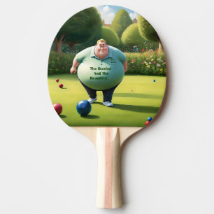 Jolly Lawn Bowler Man, Tischtennis Schläger
